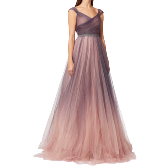 Mac Duggal Dresses Mac Duggal Leena Iridescent Ombre Ball Gown Pink